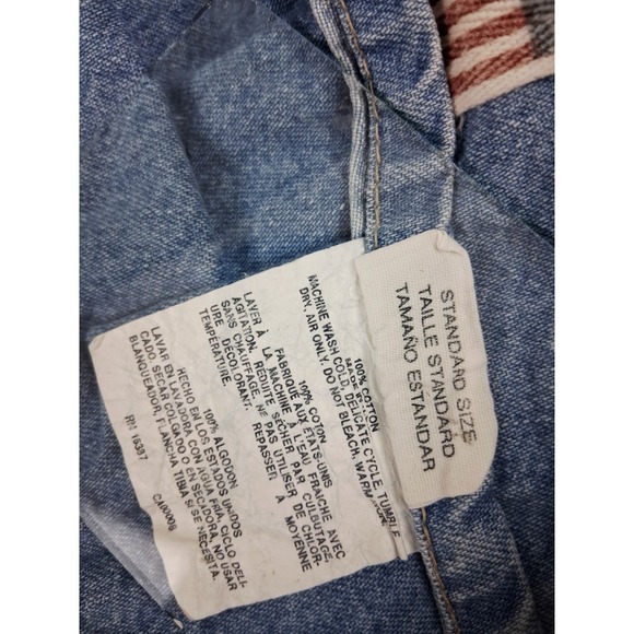 Vtg Distressed Ralph Lauren Denim 100% Cotton Standard Pillow Sham Single Flag - Picture 5 of 7